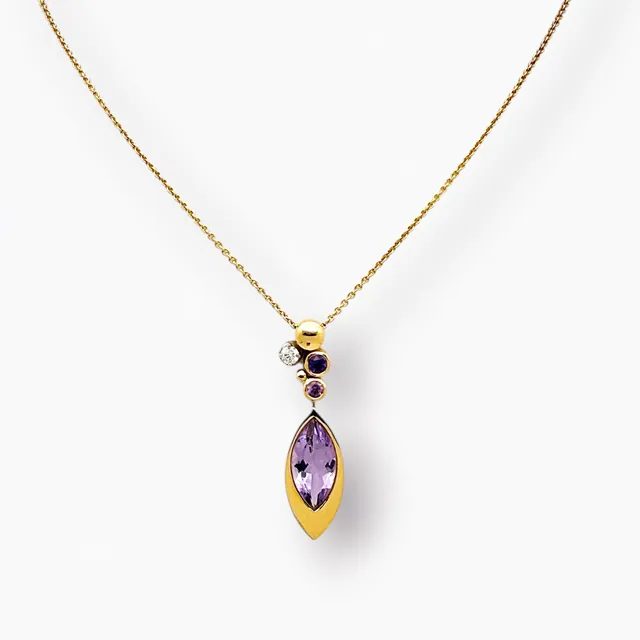 Collar amatista oro 18k